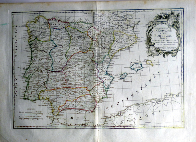 Les Royaumes d'Espagne et de Portugal divises par Grandes Provinces...par le Sr. Janvier, Geographe