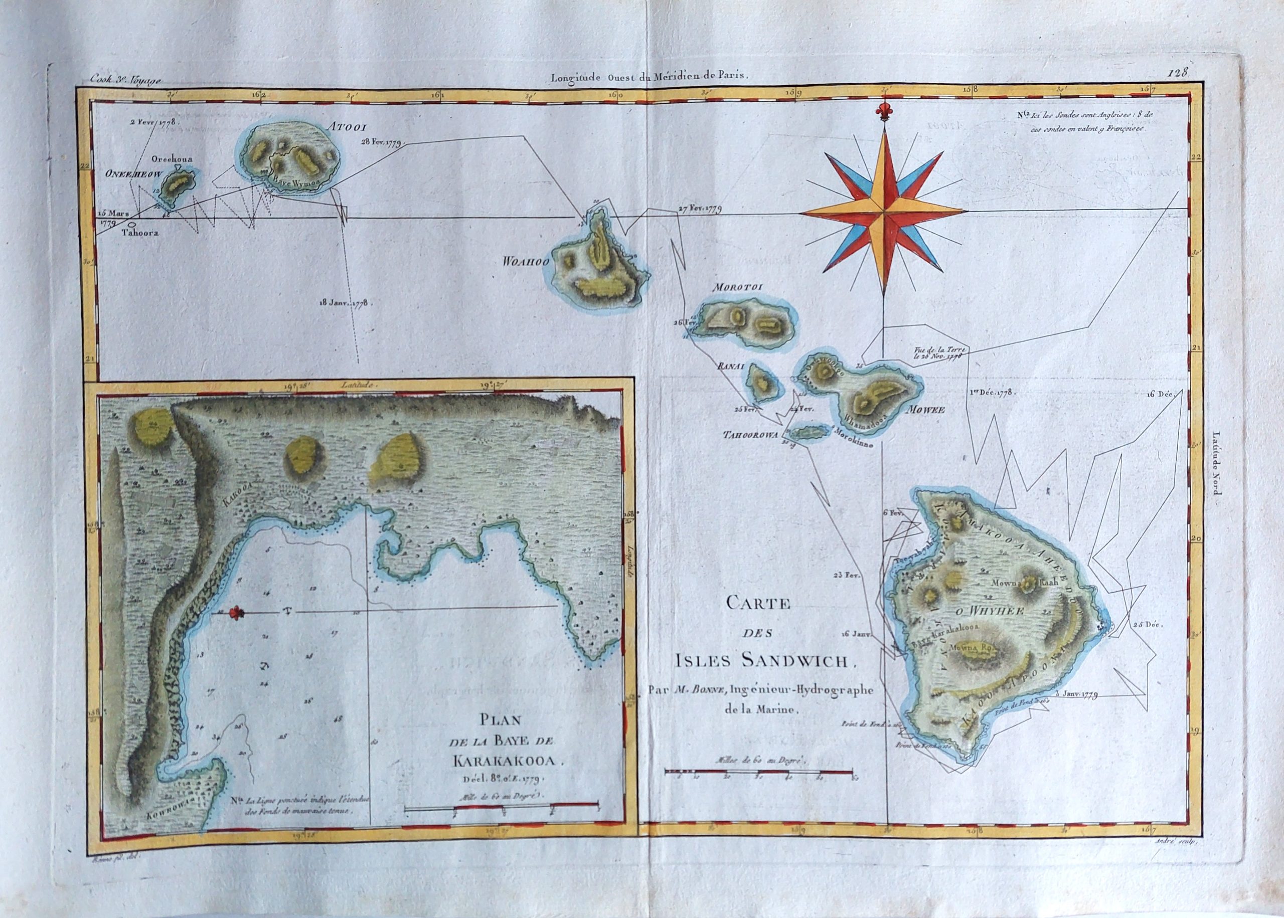 Carte des Isles Sandwich. Par M. Bonne, Ingenieur-Hydrographe de la...