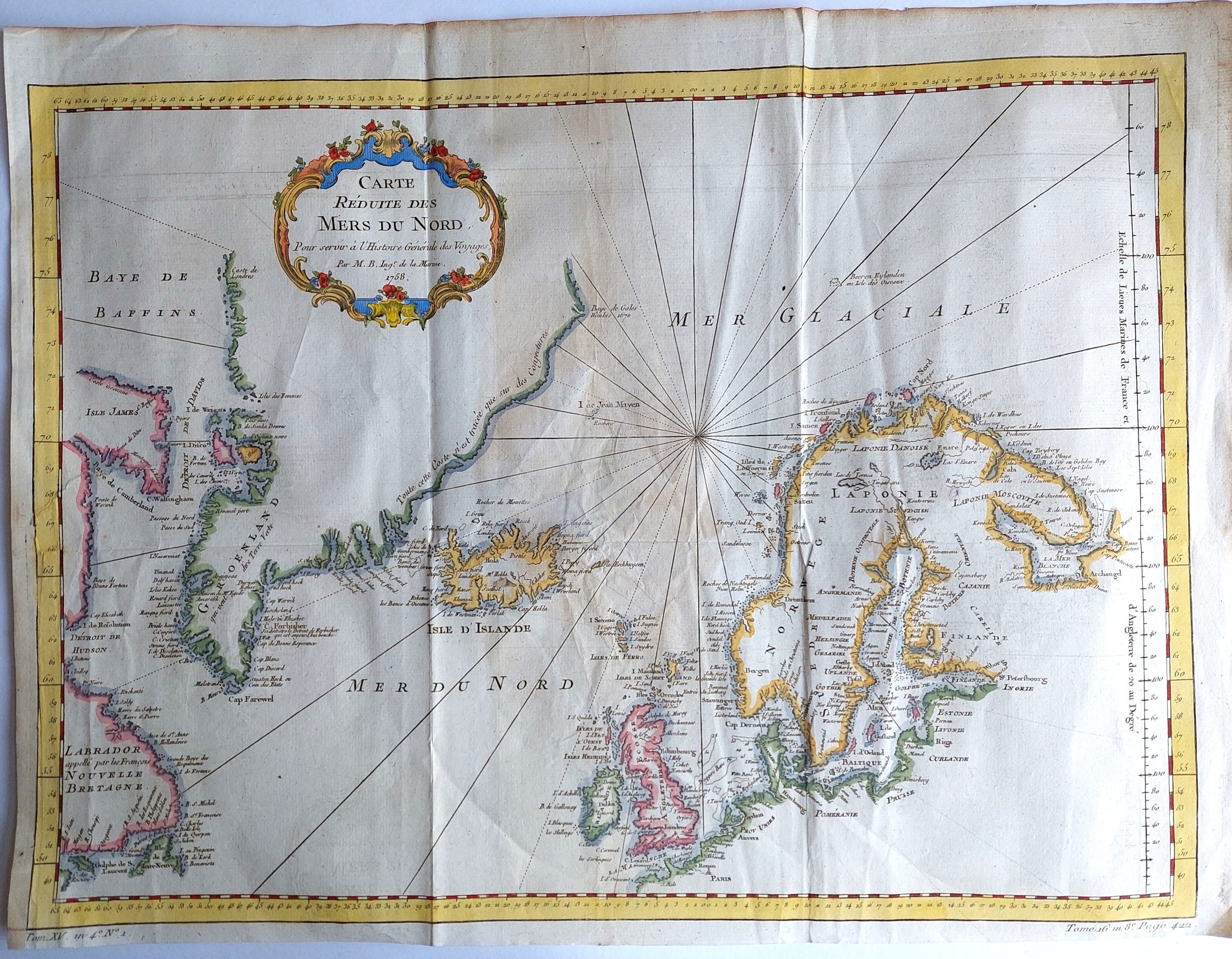 Carte Reduite des Mers du Nord…1758