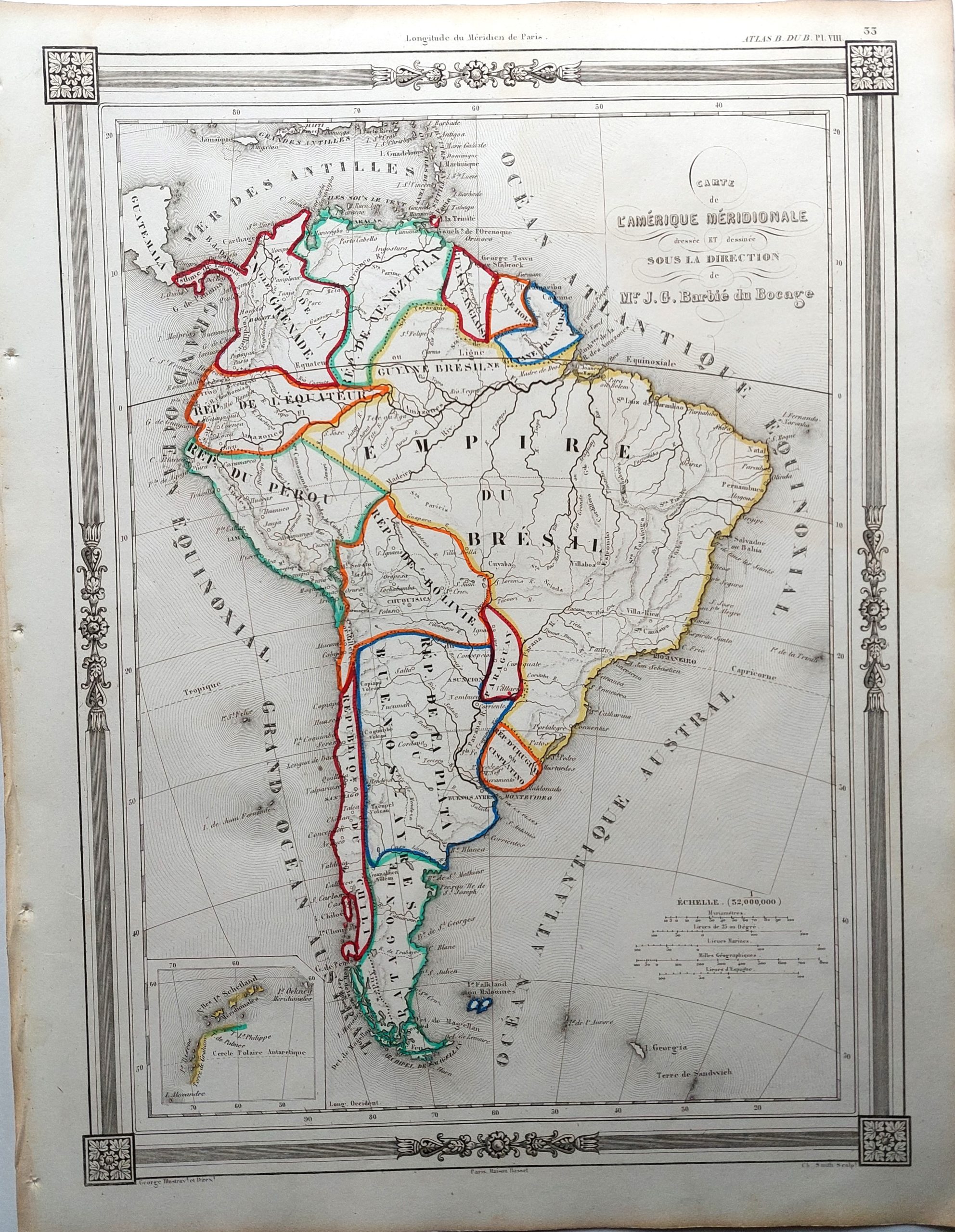 Carte de L’Amerique Meridionale dressee et dessinee sous la direction...